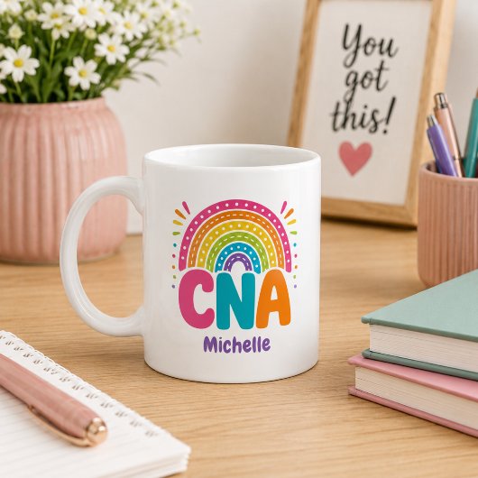 Boho Regenboog Monogram CNA Koffiemok