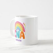 Boho Regenboog Monogram CNA Koffiemok (Voorkant links)