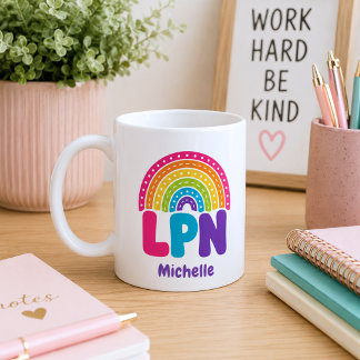 Boho Regenboog Monogram LPN Koffiemok