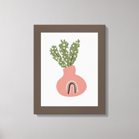 Boho Regenboog Natuurlijke Terracotta Pot Plantenl Canvas Afdruk (Voorkant)