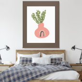 Boho Regenboog Natuurlijke Terracotta Pot Plantenl Canvas Afdruk (Insitu (Slaapkamer))