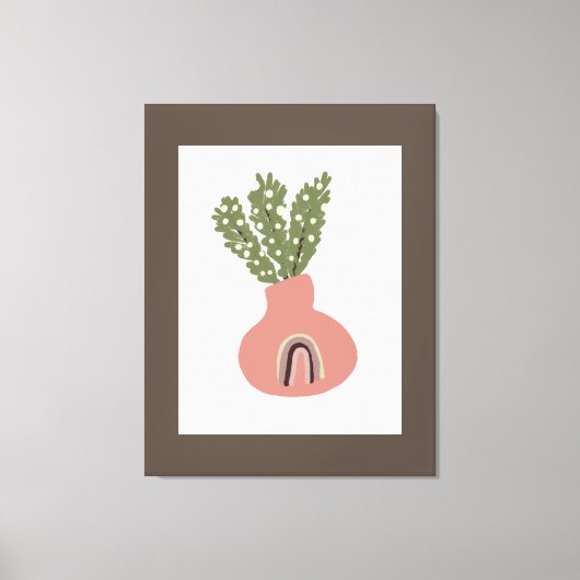 Boho Regenboog Natuurlijke Terracotta Pot Plantenl Canvas Afdruk (Voorkant)