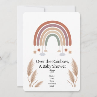 Boho Regenboog Neutraal | Baby Shower Uitnodiging