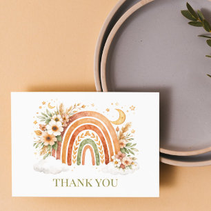 Boho Regenboog Neutrale Baby Shower Bedankkaart