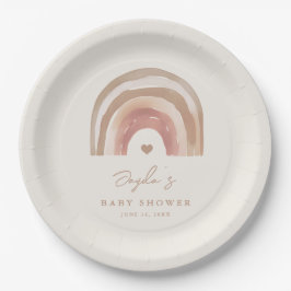 Boho Regenboog Neutrale Baby Shower Papieren Bordje
