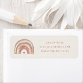Boho Regenboog Neutrale Baby Shower Retouradres Etiket (Insitu)