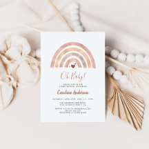 Boho Regenboog Neutrale Baby Shower Uitnodiging