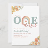 Boho Regenboog Onederful Verjaardagsuitnodiging – Kaart (Voorkant)