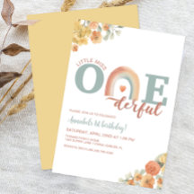 Boho Regenboog Onederful Verjaardagsuitnodiging – 