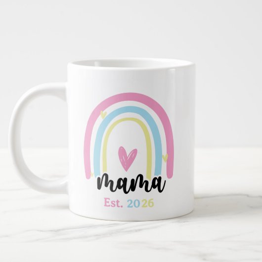 Boho Regenboog Op Maat Mama Oprichtingsjaar Aanden Grote Koffiekop (Links)