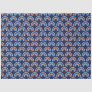 Boho Regenboog Oranje en Marineblauw Tissuepapier