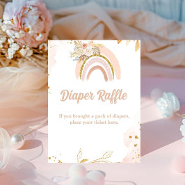 Boho regenboog pampas Gras baby shower luierloteri Reclamebord Met Voetstuk