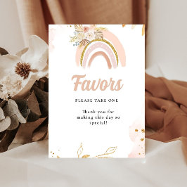 Boho regenboog pampas Gras baby shower Sign Reclamebord Met Voetstuk