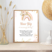 Boho regenboog pampas Gras baby shower teken Poster