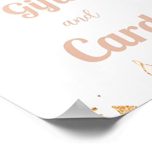 Boho Regenboog Pampas Grass Baby kaart & geschenke Poster (Hoek)