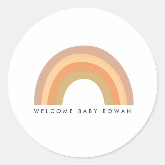 Boho Regenboog partij of baby shower gunst sticker (Voorkant)