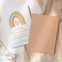 Boho Regenboog Pastel Roze Hart Verjaardagsfeest