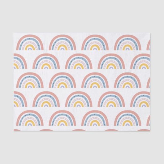 Boho Regenboog Pastel Tissuepapier (Voorkant)