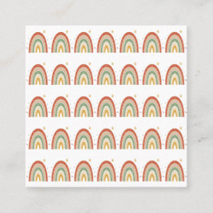 Boho Regenboog Patroon Nekdas Vierkante Visitekaartje
