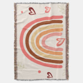 Boho Regenboog Polka Dots en Harts Neutrale Kleur Deken (Voorkant Verticaal)