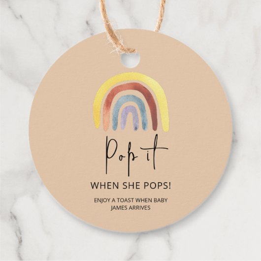 Boho regenboog Pop als ze pop Bedankjes Labels (Achterkant)