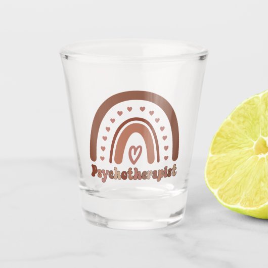Boho Regenboog Psychotherapeut Therapeut Shot Glas (Voorkant)