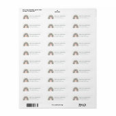 Boho Regenboog Retouradres Labels (Full Sheet)