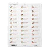 Boho Regenboog Retouradreslabels Etiket (Full Sheet)