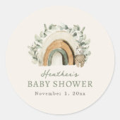 Boho Regenboog Ronde Sticker (Voorkant)