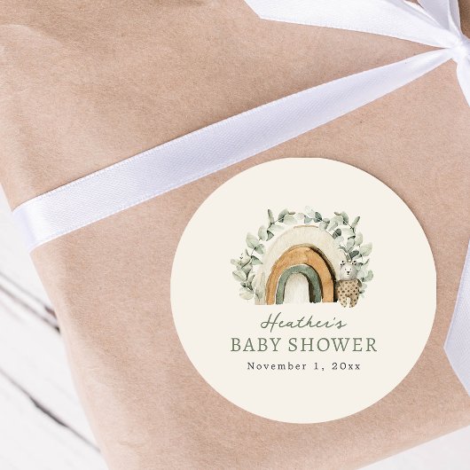 Boho Regenboog Ronde Sticker