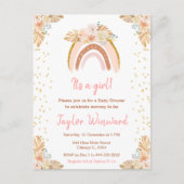 Boho regenboog roze Baby shower Briefkaart (Voorkant)
