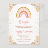 Boho regenboog roze Baby shower Briefkaart (Voorkant)