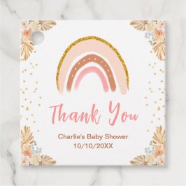 Boho regenboog roze Baby shower dank u Bedankjes Labels
