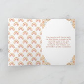 Boho regenboog roze Baby shower dank u Bedankkaart (Binnen)