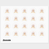 Boho Regenboog roze Baby Shower Ronde Sticker (Vel)