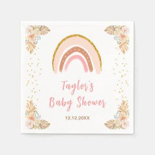 Boho regenboog roze Baby shower Servet