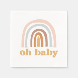 Boho Regenboog roze Baby Shower Servet
