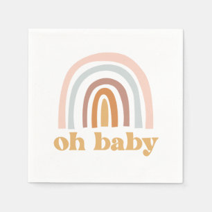 Boho Regenboog roze Baby Shower Servet
