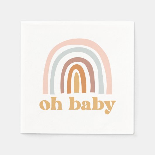 Boho Regenboog roze Baby Shower Servet (Voorkant)