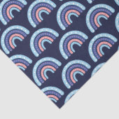 Boho Regenboog Roze en Marineblauw Tissuepapier (Detail)