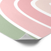 Boho Regenboog Roze & Groene Meisjes Kamer Poster (Hoek)