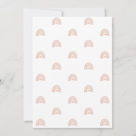 Boho regenboog roze hart meisje schattig eerste ve kaart (Achterkant)