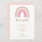 Boho regenboog roze meisje Baby shower Kaart (Voorkant / Achterkant)