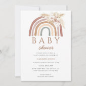 Boho Regenboog Roze Pampas Baby Borrel Kaart (Voorkant)