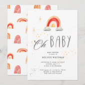 boho regenboog schattig Baby shower Uitnodiging (Voorkant / Achterkant)