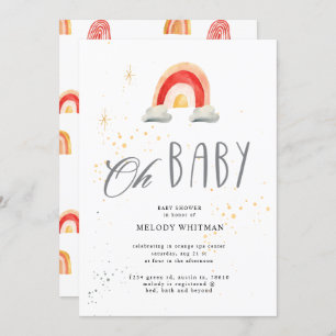 boho regenboog schattig Baby shower Uitnodiging