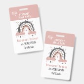 Boho regenboog School docent of student pas Badge (Voor- en achterkant)
