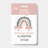 Boho regenboog School docent of student pas Badge (Achterkant)