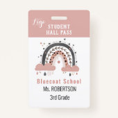 Boho regenboog School leraar of student pas Badge (Achterkant)