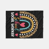 Boho Regenboog School Sociaal Werker op School Fleece Deken (Voorkant (Horizontaal))